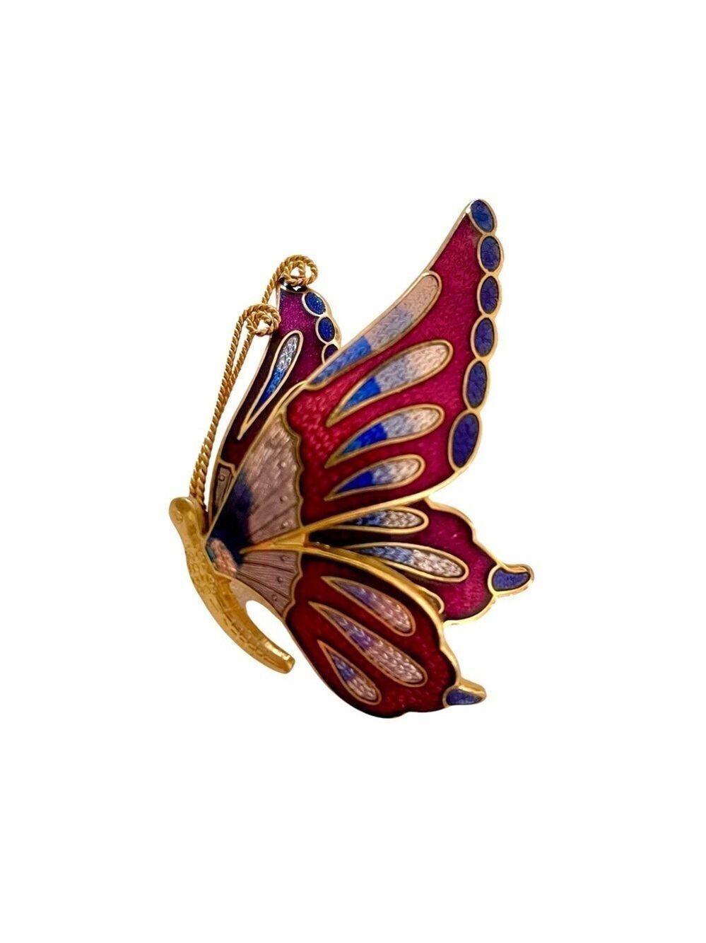 Vintage Crown Butterfly Brooch 80’s Colorful in Flight, Collectible